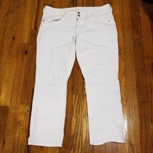American Eagle White Crop Jeans